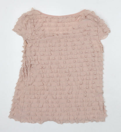 Phase Eight Womens Pink Polyester Tunic Blouse Size 18 Boat Neck