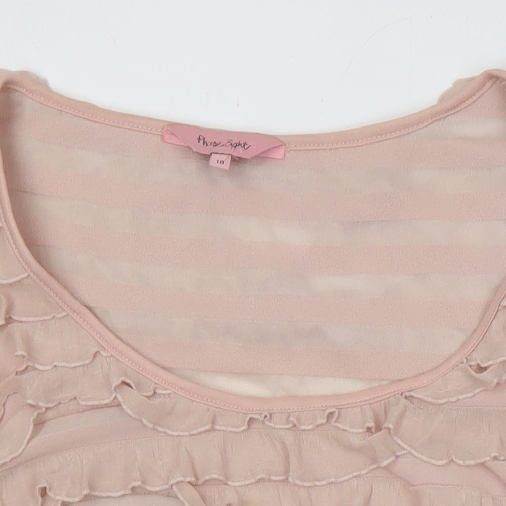 Phase Eight Womens Pink Polyester Tunic Blouse Size 18 Boat Neck