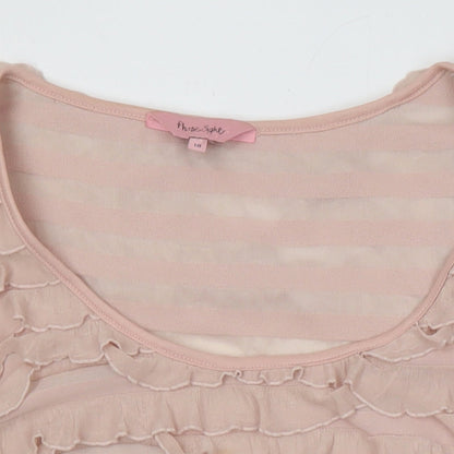 Phase Eight Womens Pink Polyester Tunic Blouse Size 18 Boat Neck