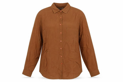 Sasperilla Womens Brown Viscose Tunic Blouse Size L Collared