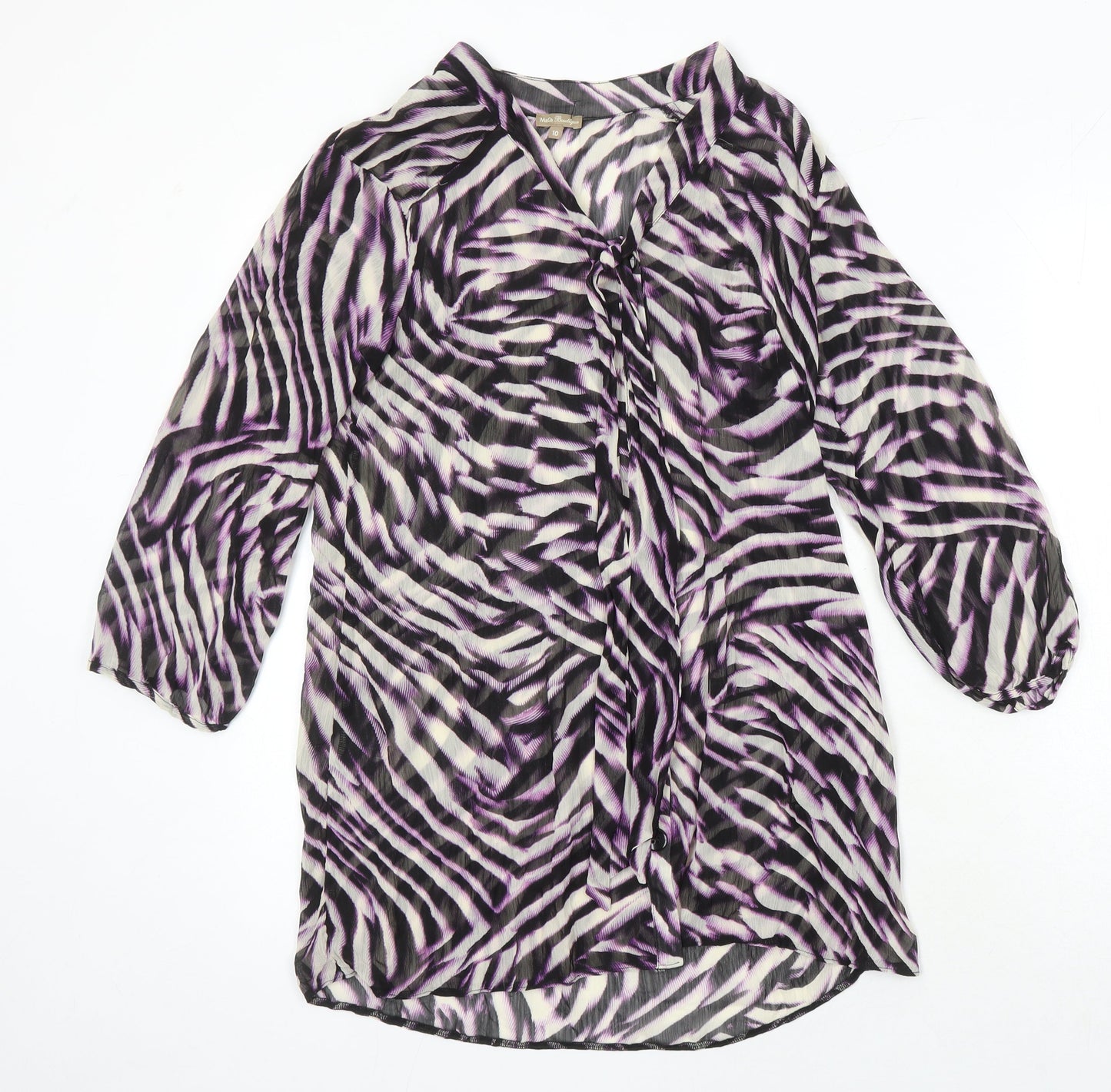 Womens UK Size 10 M&Co Multicoloured Tunic Blouse