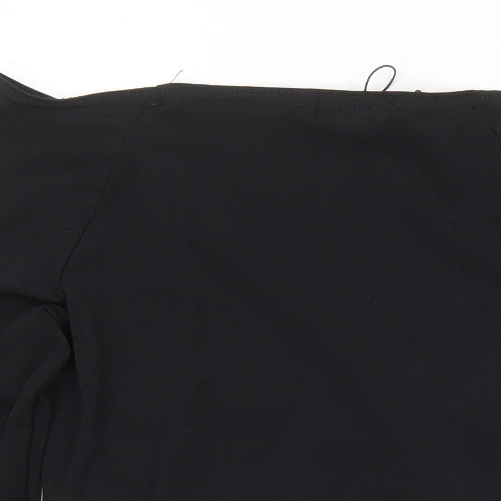 Womens UK Size 6 PRETTYLITTLETHING Black Cropped T-Shirt