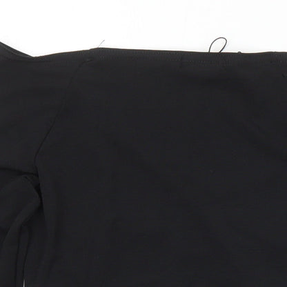 Womens UK Size 6 PRETTYLITTLETHING Black Cropped T-Shirt