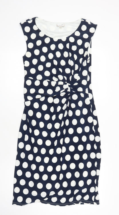 Precis Womens Multicoloured Polka Dot Polyester A-Line Size 12 Round Neck