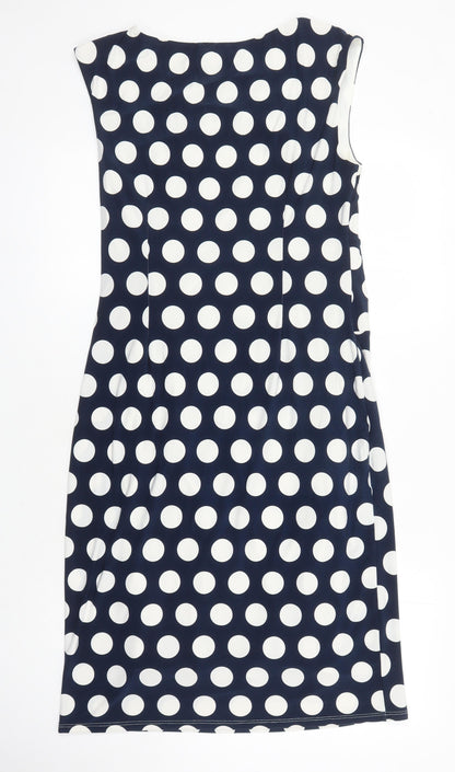 Precis Womens Multicoloured Polka Dot Polyester A-Line Size 12 Round Neck