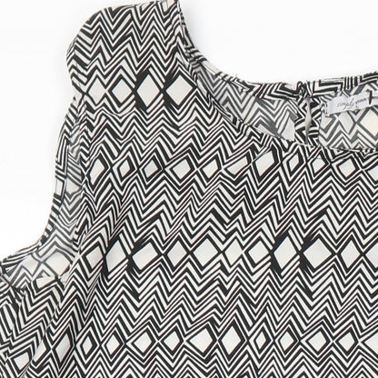 Simply stockshop Womens Multicoloured Geometric Polyester A-Line Size L Boat Neck
