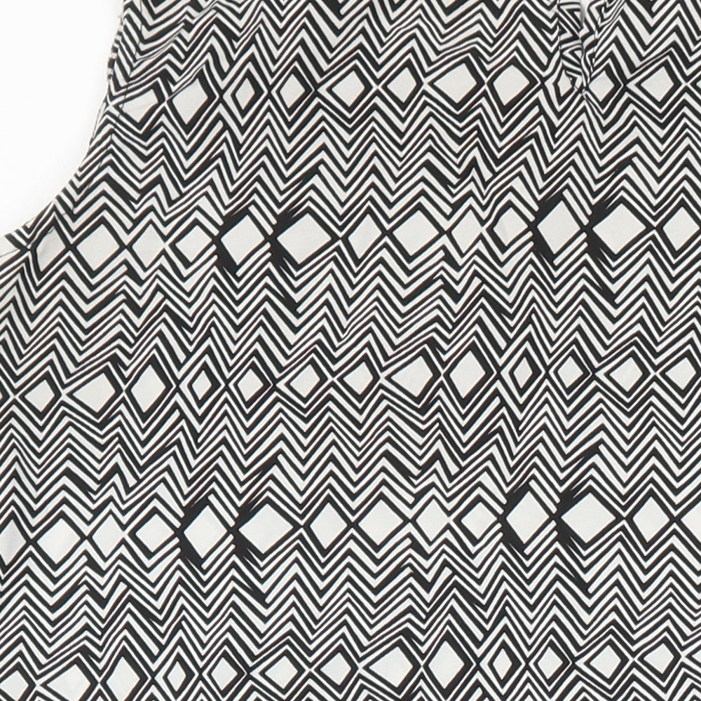 Simply stockshop Womens Multicoloured Geometric Polyester A-Line Size L Boat Neck