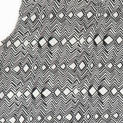 Simply stockshop Womens Multicoloured Geometric Polyester A-Line Size L Boat Neck