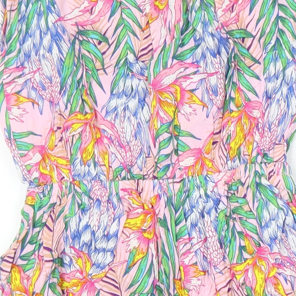 H&M Womens Multicoloured Geometric 100% Viscose Playsuit One-Piece Size 6