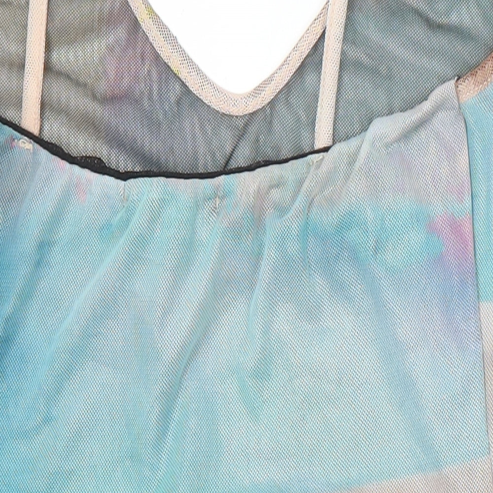 Passion of Design Womens Multicoloured Geometric Polyester Blend Camisole Blouse Size S V-Neck