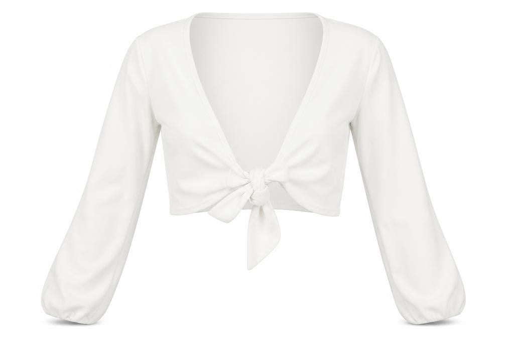 Womens UK Size 6 Boohoo Ivory Cropped Blouse