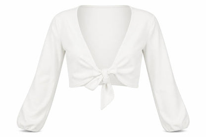 Womens UK Size 6 Boohoo Ivory Cropped Blouse