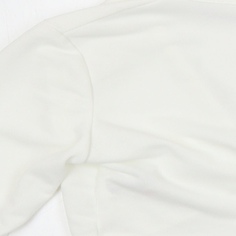 Boohoo Womens Ivory Polyester Cropped Blouse Size 6 V-Neck