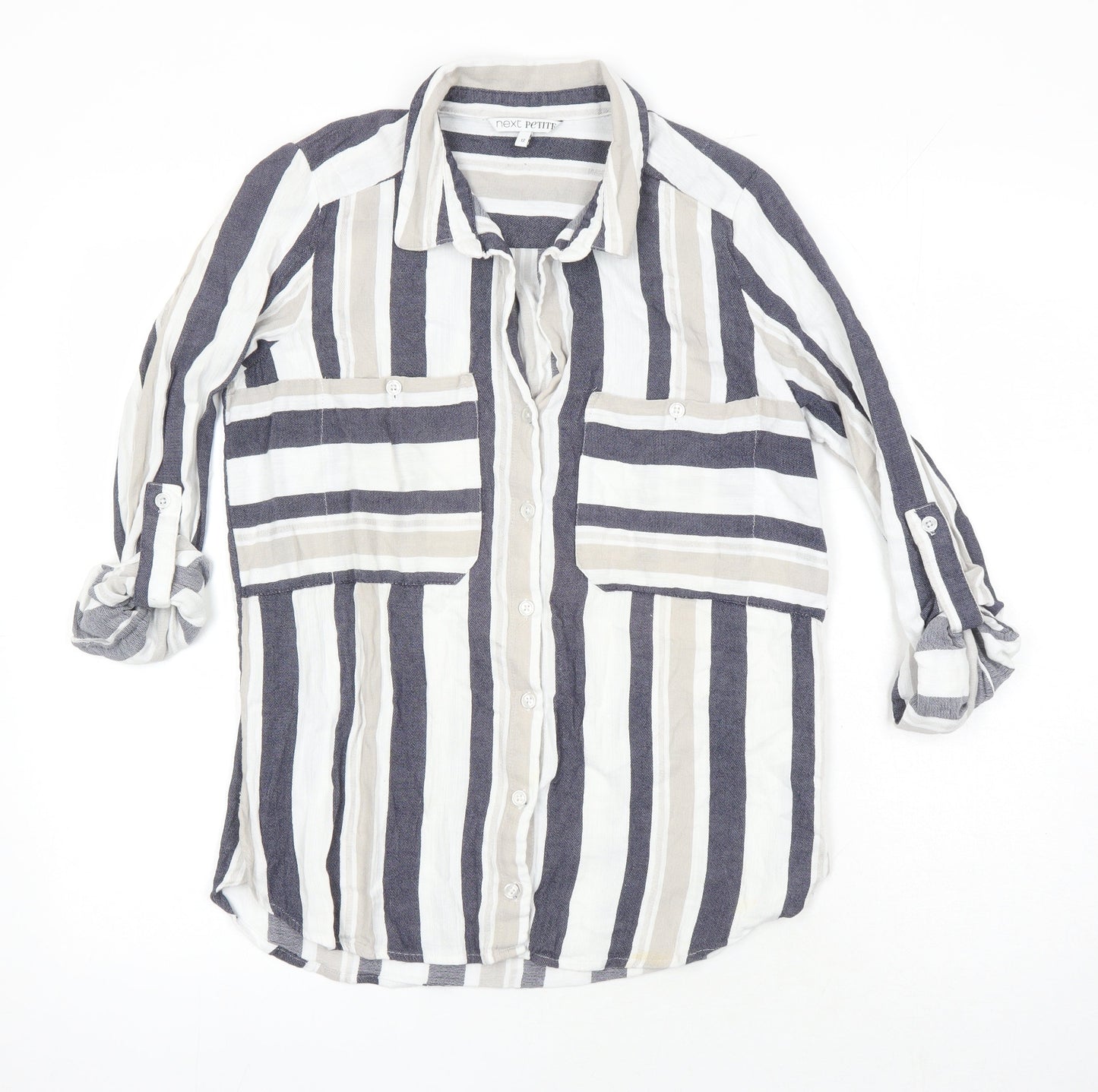Womens UK Size 12 NEXT Ivory Basic Button-Up
