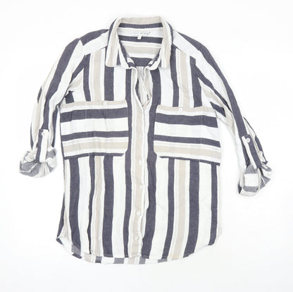 Womens UK Size 12 NEXT Ivory Basic Button-Up