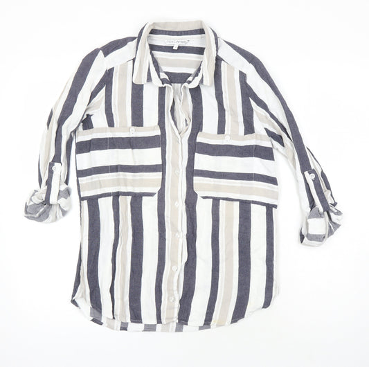 Womens UK Size 12 NEXT Ivory Basic Button-Up