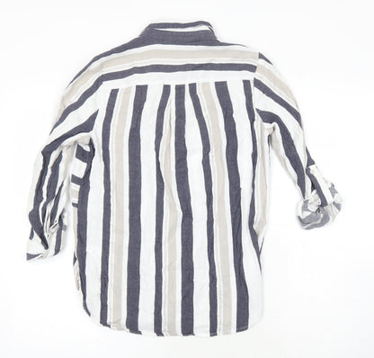 Womens UK Size 12 NEXT Ivory Basic Button-Up