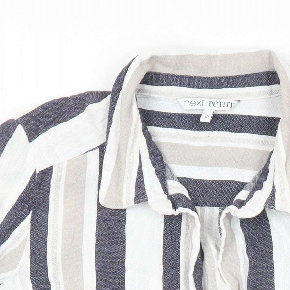 Womens UK Size 12 NEXT Ivory Basic Button-Up
