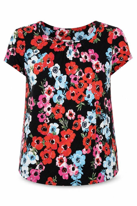 Womens UK Size 16 Anthology Multicoloured Jersey Blouse