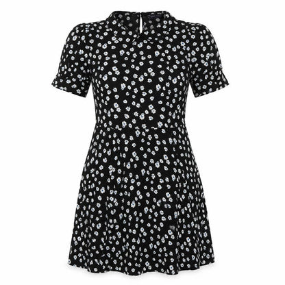M&S Womens Multicoloured Floral Viscose A-Line Size 10 Collared