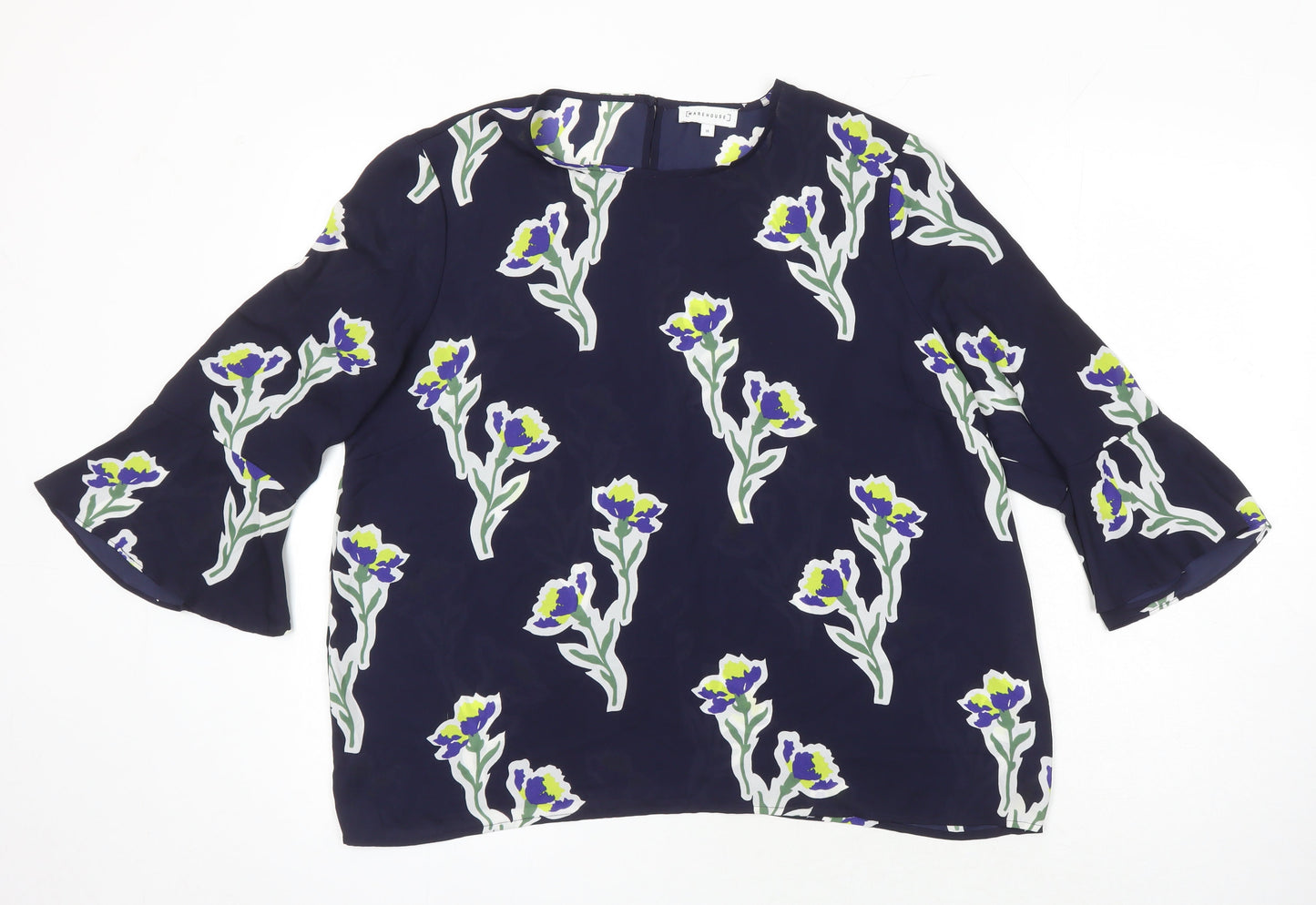 Womens UK Size 16 Warehouse Multicoloured Tunic Blouse