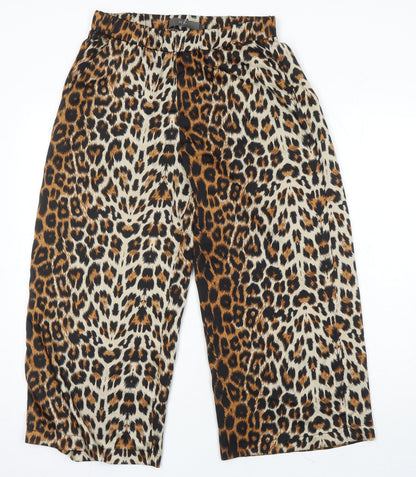 Womens UK Size L ICHI Regular Fit Cropped Ivory Trousers