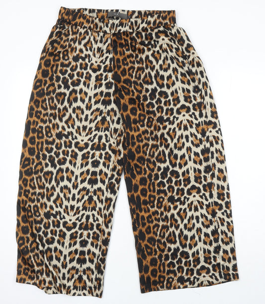 Womens UK Size L ICHI Regular Fit Cropped Ivory Trousers