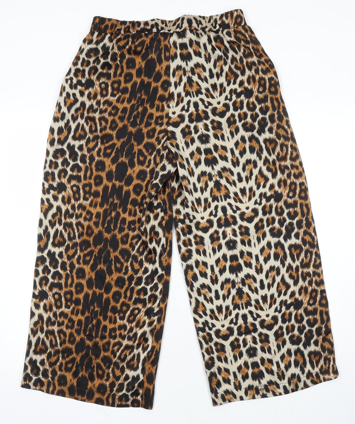 Womens UK Size L ICHI Regular Fit Cropped Ivory Trousers