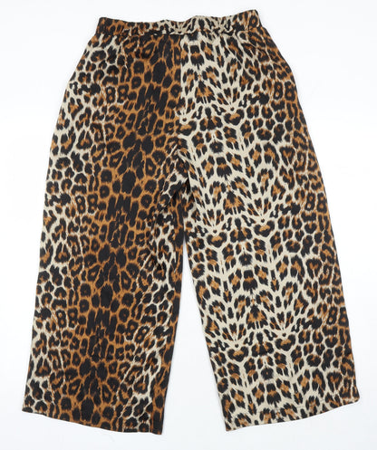Womens UK Size L ICHI Regular Fit Cropped Ivory Trousers