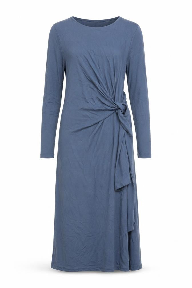 M&S Womens Blue Modal A-Line Size 6 Round Neck