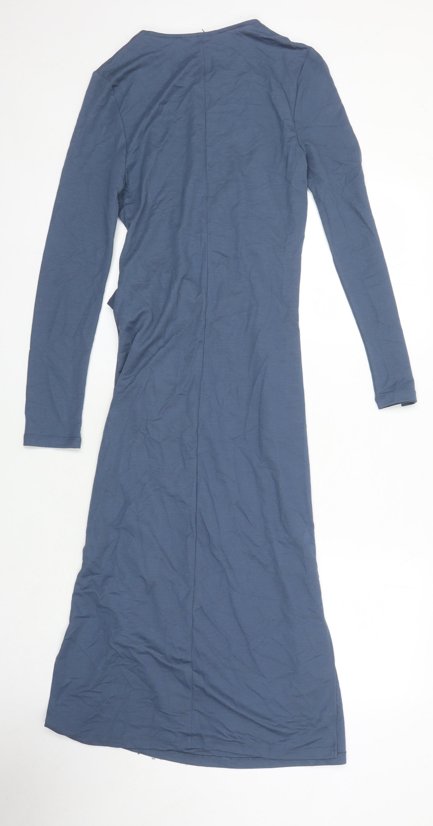 M&S Womens Blue Modal A-Line Size 6 Round Neck