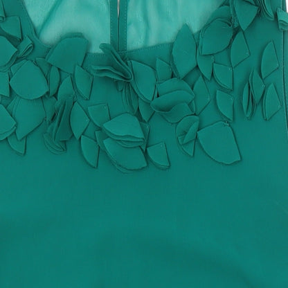 Oasis Womens Green Polyester Tunic Blouse Size 8 Boat Neck