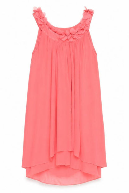 River Island Womens Orange Herringbone Polyester Shift Size 10 Boat Neck