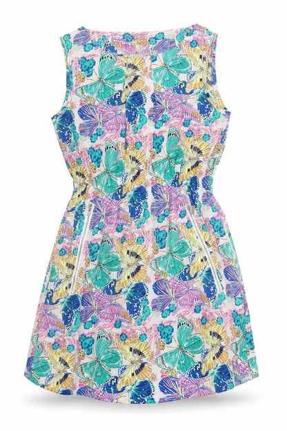 Mela London Womens Multicoloured Geometric Polyester A-Line Size 10 Boat Neck - Pockets