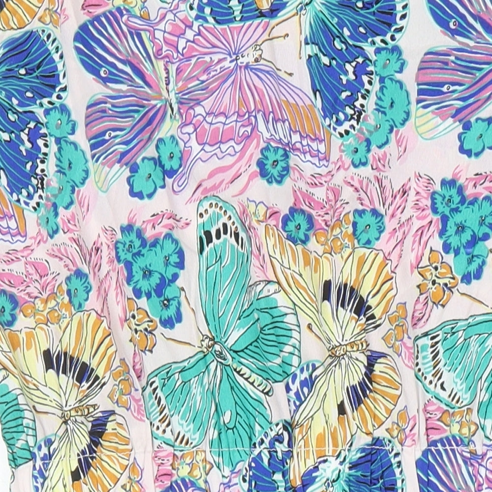 Mela London Womens Multicoloured Geometric Polyester A-Line Size 10 Boat Neck - Pockets