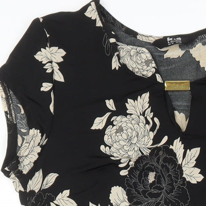 KD London Womens Multicoloured Floral Polyester A-Line Size 10 Scoop Neck
