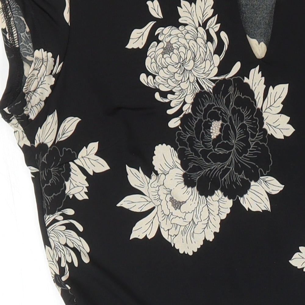 KD London Womens Multicoloured Floral Polyester A-Line Size 10 Scoop Neck