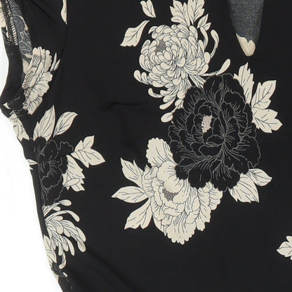 KD London Womens Multicoloured Floral Polyester A-Line Size 10 Scoop Neck