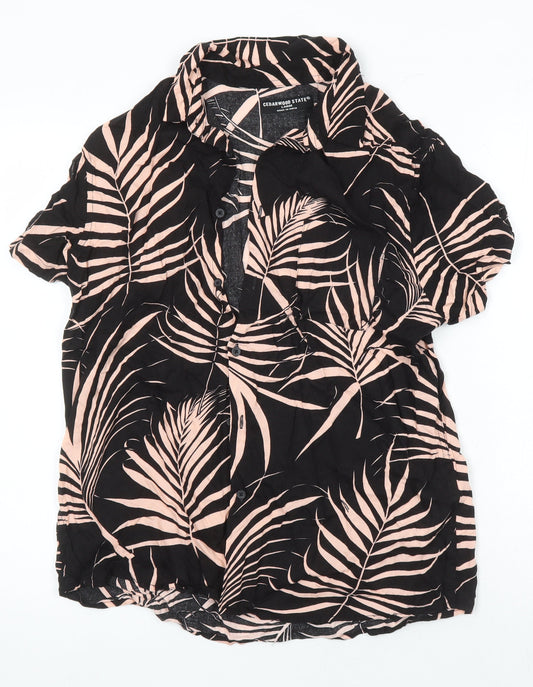 Cedar Wood State Womens Multicoloured Geometric Viscose Tunic Blouse Size L Collared