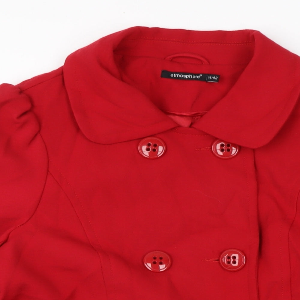 Atmosphere Womens Red Jacket Size 14 Button