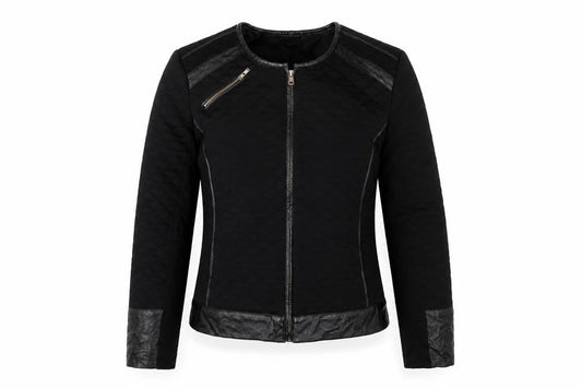 Miss Captain Womens Black Biker Jacket Size 10 Zip