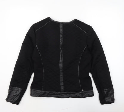 Miss Captain Womens Black Biker Jacket Size 10 Zip