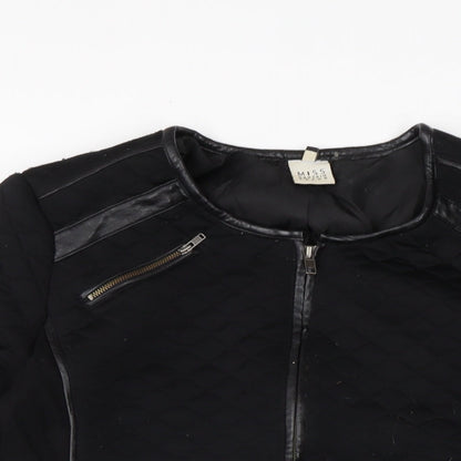 Miss Captain Womens Black Biker Jacket Size 10 Zip