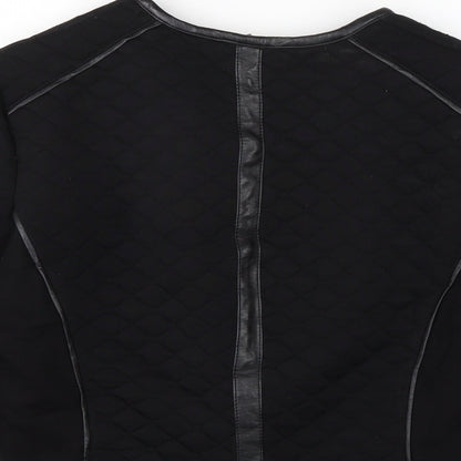Miss Captain Womens Black Biker Jacket Size 10 Zip