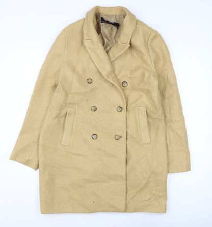 Womens UK Size L Zara Brown Overcoat