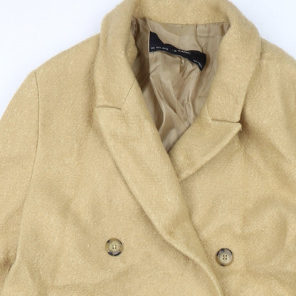 Womens UK Size L Zara Brown Overcoat