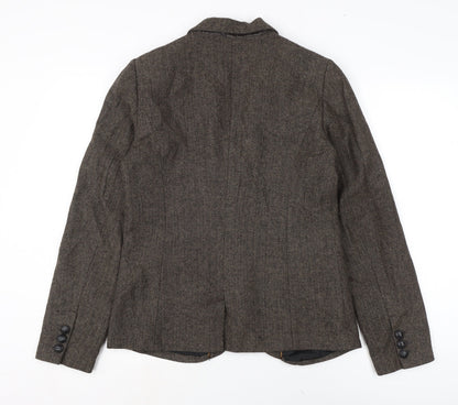 Back view of La radoute women’s brown jacket, size UK 12, button