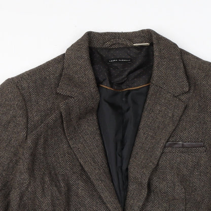 Close-up detail of La radoute women’s brown jacket, size UK 12, button