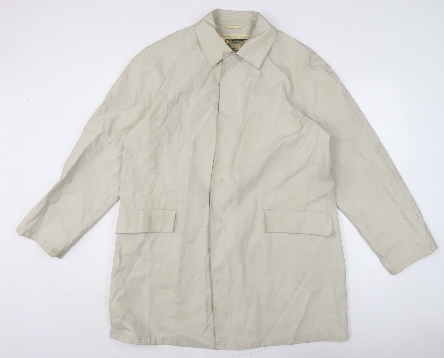 Mens UK Size XL Georgio Armani Ivory Rain Coat