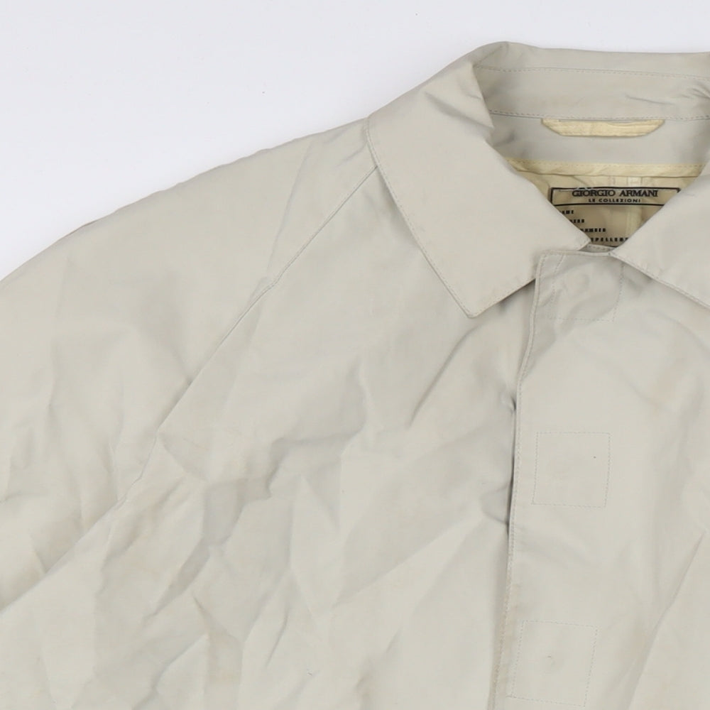 Mens UK Size XL Georgio Armani Ivory Rain Coat